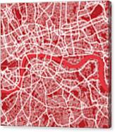 London Map Art Red #1 Canvas Print