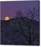 Moon Set At Sunrise #1 Canvas Print