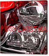 Grunge Motorcycle Merry Christmas Canvas Print
