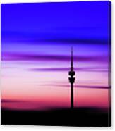 Munich - Olympiaturm At Sunset Canvas Print