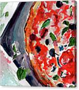 Pizza Diptych Original Italian Food Left Half Canvas Print