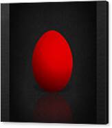 Red Egg On Black Canvas Canvas Print