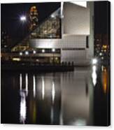 Rock And Roll Hall Of Fame At Night #1 Canvas Print