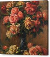 Roses In A Vase #1 Canvas Print