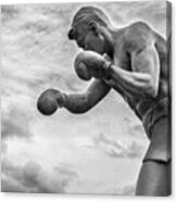 Shadow Boxer Stone Man Statue #1 Canvas Print