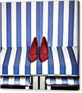 Shoes In A Beach Chair #1 Canvas Print