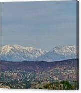 Snow Capped San Gabriel Mountains Panorama 1 Canvas Print