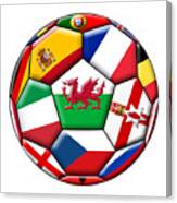 Soccer Ball With Flag Of  Wales In The Center #1 Canvas Print