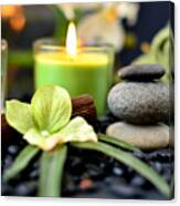 Spa Rocks And Candles #2 Canvas Print