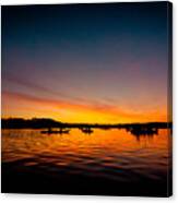 Sunrise Above Lake Water Summer Time #1 Canvas Print
