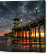 Sunset Huntington Beach Pier  #1 Canvas Print