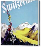 Switzerland, Attractions, Travel Poster #1 Canvas Print