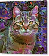 The Cat Who Loved Flowers 2 Canvas Print