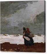 Two Figures By The Sea #2 Canvas Print