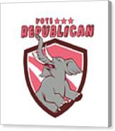 Vote Republican Elephant Mascot Shield Cartoon #1 Canvas Print