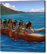 Wahine Hawaiian Canoe Paddlers Canvas Print
