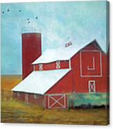 Winter Red Barn #1 Canvas Print