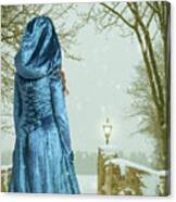 Woman In Snow Scene #1 Canvas Print