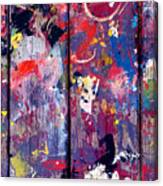 Wood Splattered With Paint #1 Canvas Print