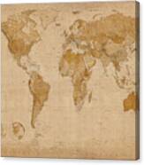 World Map Antique Style #1 Canvas Print