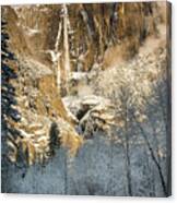Yosemite Falls In Winter #1 Canvas Print