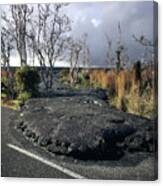 100925 Lava Flow On Road Hi Canvas Print