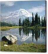 104862-h Mt. Rainier Spray Park Reflect Canvas Print