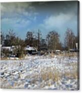 Outskirts Of A Small Town.in W Inter.. Canvas Print