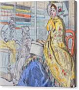 1847 Paris France Fashion Drawing Canvas Print