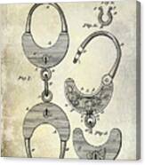 1880 Handcuff Patent Canvas Print