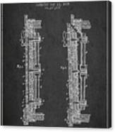 1885 Bank Safe Door Patent - Charcoal Canvas Print
