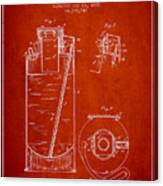 1885 Fire Extinguisher Patent - Red Canvas Print