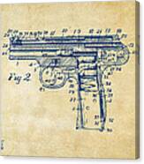 1911 Automatic Firearm Patent Minimal - Vintage Canvas Print