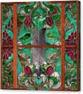 1922 Art Nouveau Stained Glass Panel Canvas Print