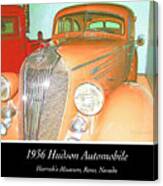 1936 Hudson, Classic Automobile Canvas Print