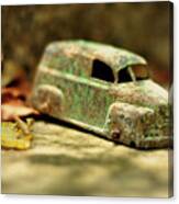 1940s Green Chevy Sedan Style Toy Car Canvas Print