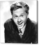 1940's Mickey Rooney - Black And White Canvas Print