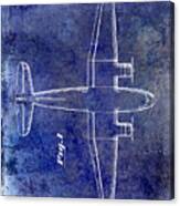 1945 Transport Airplane Patent Blue Canvas Print