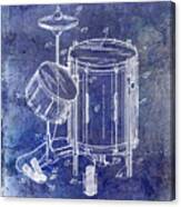1951 Drum Kit Patent Blue Canvas Print