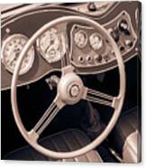 1951 Mg Td Midget Dashboard And Steering Wheel Canvas Print