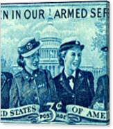1952 Women In Military Service Stamp Canvas Print