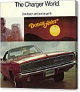 1968 Dodge Charger Brochure P1 Canvas Print