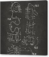 1973 Space Suit Elements Patent Artwork - Gray Canvas Print