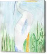 Blue Heron In The Tules Canvas Print