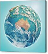 Australia 3d Render Planet Earth Clouds #2 Canvas Print
