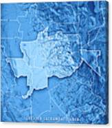 Greater Sacramento Area California Usa 3d Render Topographic Map #2 Canvas Print