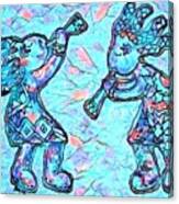 2 Kokopellis In Turquoise Canvas Print