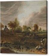 Landscape With Animals #2 Canvas Print