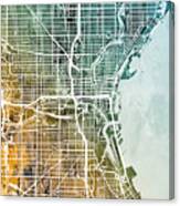 Milwaukee Wisconsin City Map #2 Canvas Print