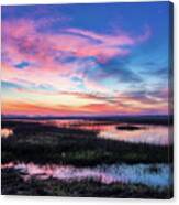 Oak Island Marsh Sunrise #2 Canvas Print